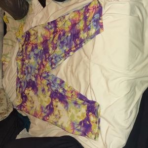 Terra & Sky High Waisted Tie dye Capri Leggings 3X
